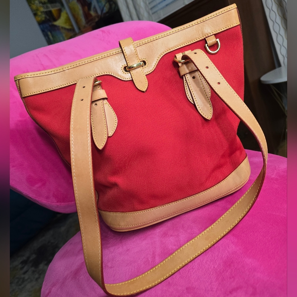 Dooney & Bourke Cabriolet Red Canvas Shoulder Bag